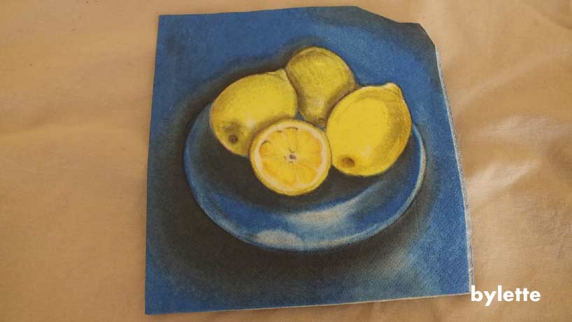 Serviette en papier citron bleu 199